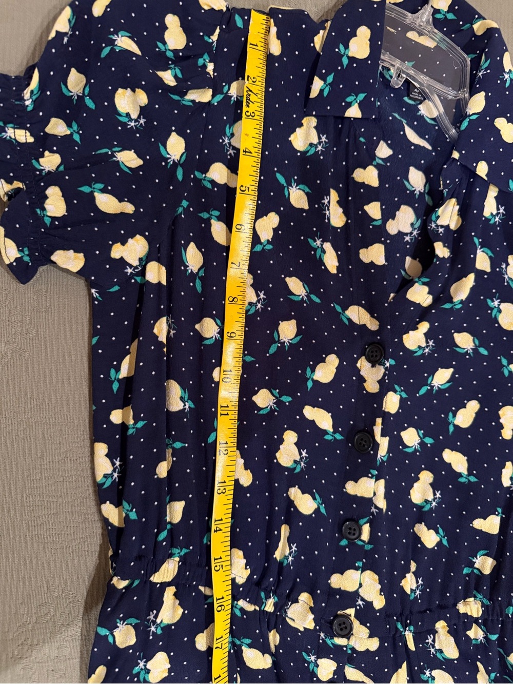 Bundle Save 3 or more dresses Talbots Navy Midi Dress with Yellow Lemon Print - Picture 6 of 8